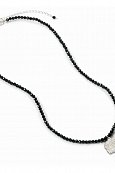 Barbie Pendant & Necklace Silhouette on Black Onyx Bead (Sterling Silver)