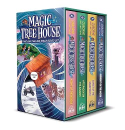 Magic Tree House Through Time and Space Boxed Set: Graphic Novels 5-8: Night of the Ninjas; Afternoon on the Amazon; Sunset of the Sabertooth; Midnight on the Moon comics