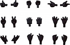 Original Character Parts for Nendoroid Doll Figures Hand Parts Set Gloves Ver. (Black)