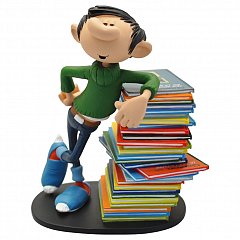 Gaston Statue Gaston Stack of Comics 16 cm