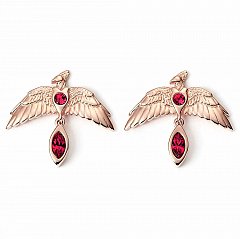 Harry Potter Stud Earrings Fawkes Rose Gold (Sterling Silver)