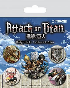 Attack on Titan Pin-Back Buttons 5-Pack Season 3