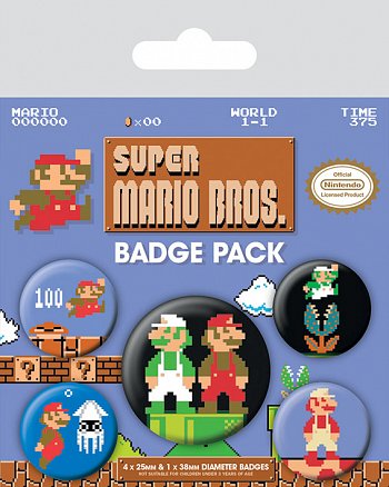 Super Mario Bros. Pin Badges 5-Pack - MangaShop.ro