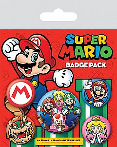Super Mario Pin-Back Buttons 5-Pack