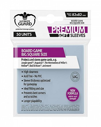 Ultimate Guard Premium Soft Sleeves for Board Game Cards Big Square (50) - MangaShop.ro