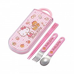 Hello Kitty Chopsticks & Spoon & Fork Set Sweety pink