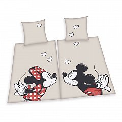 Disney Partner bed linen Mickey & Minnie Kiss 135 x 200 cm / 80 x 80 cm