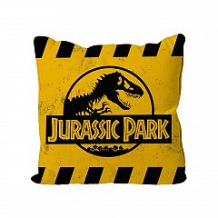 Jurassic Park Cushion Caution Yellow Logo 40 x 40 cm