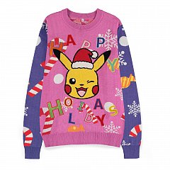 Pokemon Sweatshirt Christmas Jumper Pikachu Patched Size XXL