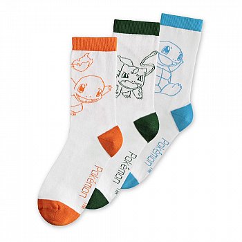 Pokemon Socks 3-Pack Charmander, Bulbasaur, Squirtle 39-42 - MangaShop.ro