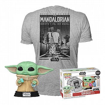 Tricou Star Wars The Mandalorian POP! & Tee Box Grogu w/cookie masura S - MangaShop.ro