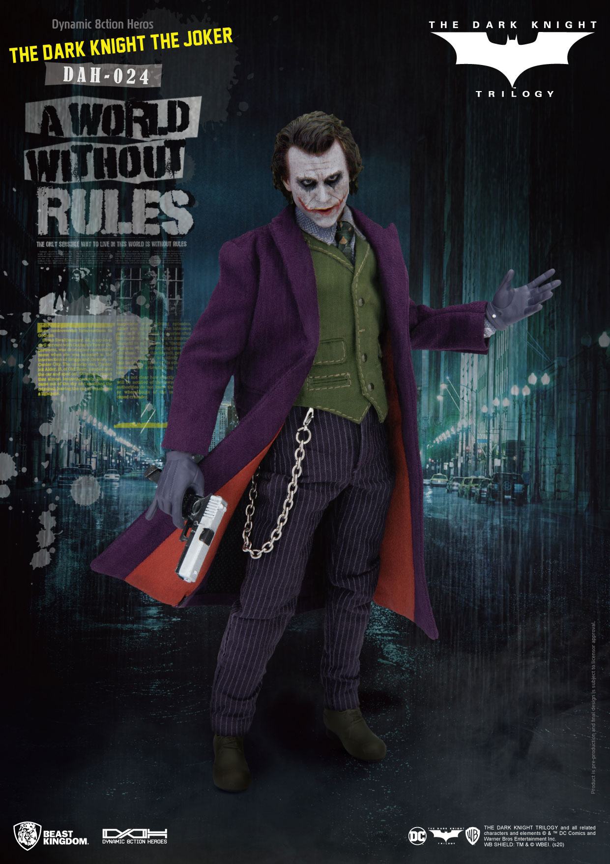 Batman The Dark Knight Dynamic 8ction Heroes Action Figure 1/9 The Joker 21 cm - MangaShop.ro