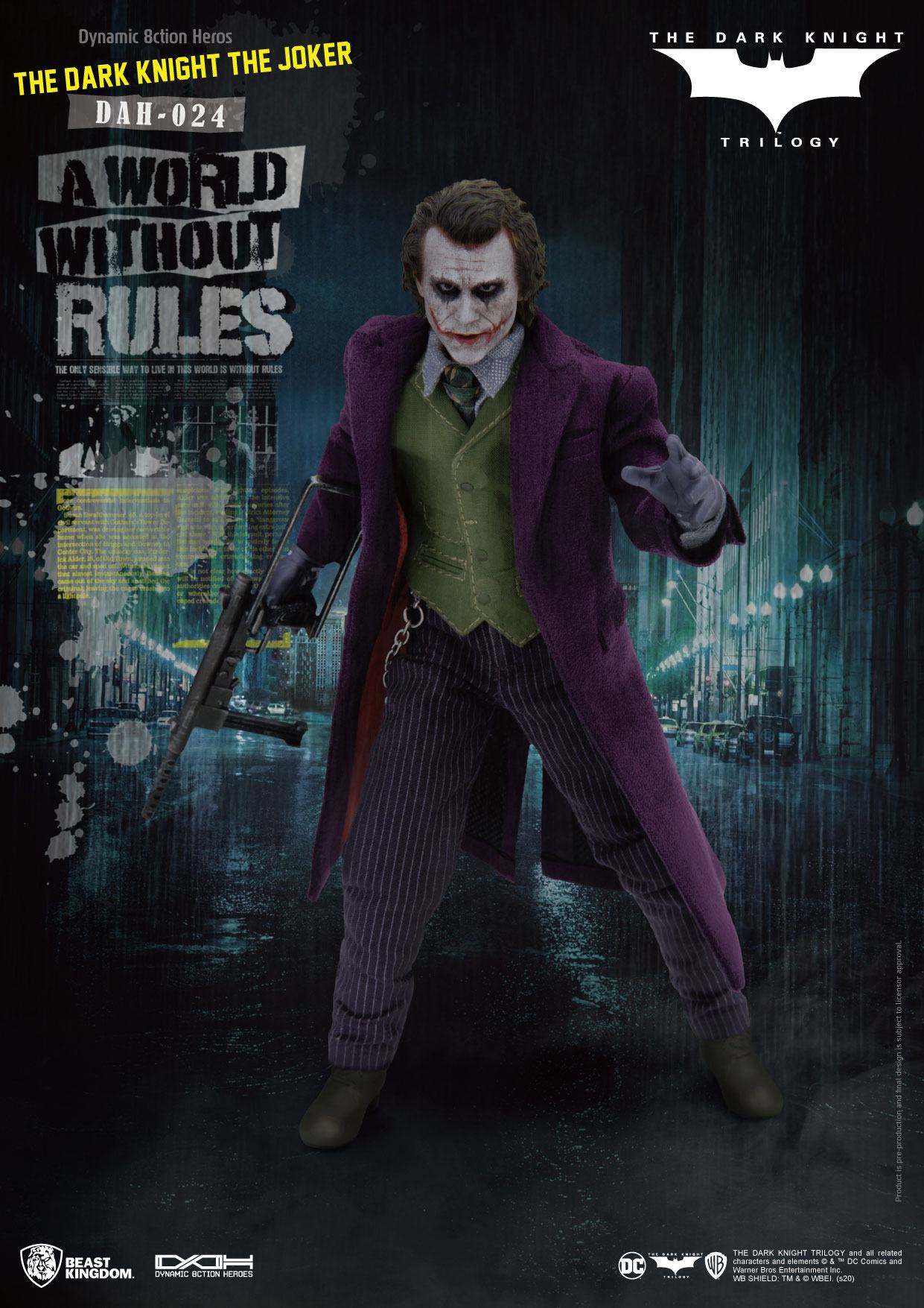 Batman The Dark Knight Dynamic 8ction Heroes Action Figure 1/9 The Joker 21 cm - MangaShop.ro