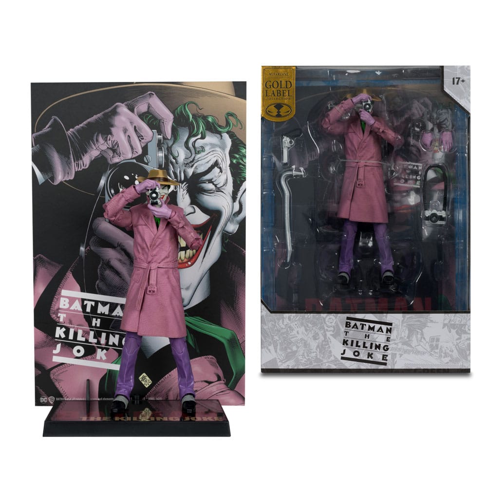 DC Multiverse McFarlane Cover Recreations Action Figure The Joker (Batman: The Killing Joke) (Gold Label) 18 cm - MangaShop.ro