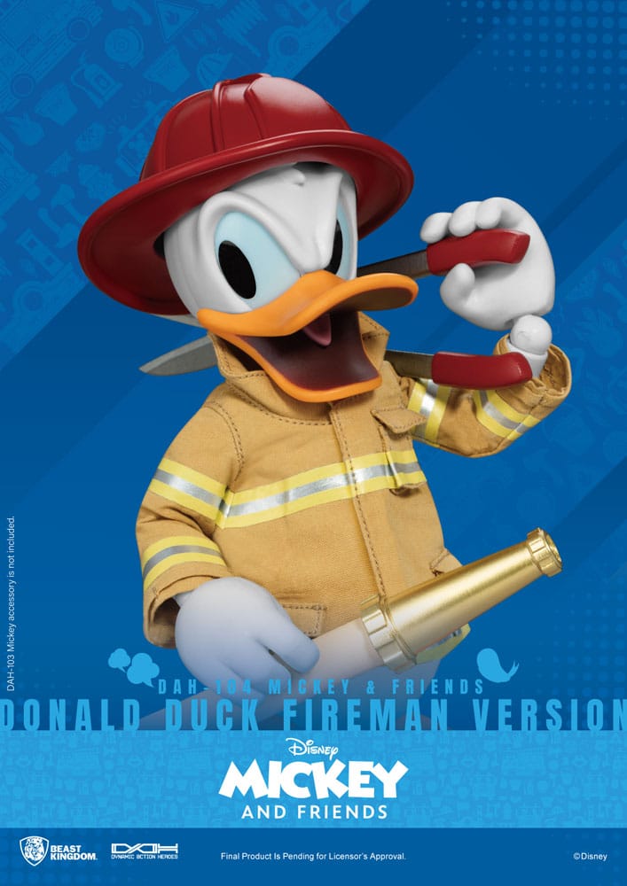 Mickey & Friends Dynamic 8ction Heroes Action Figure 1/9 Donald Duck Fireman Ver. 24 cm - MangaShop.ro