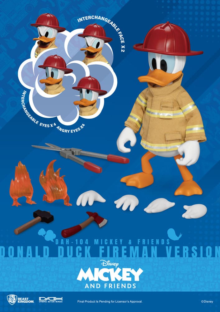 Mickey & Friends Dynamic 8ction Heroes Action Figure 1/9 Donald Duck Fireman Ver. 24 cm - MangaShop.ro