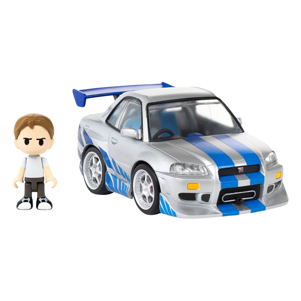 Fast & Furious Q-Village Vehicle with mini-figure Nissan Skyline GT-R (R34) 9 cm - MangaShop.ro