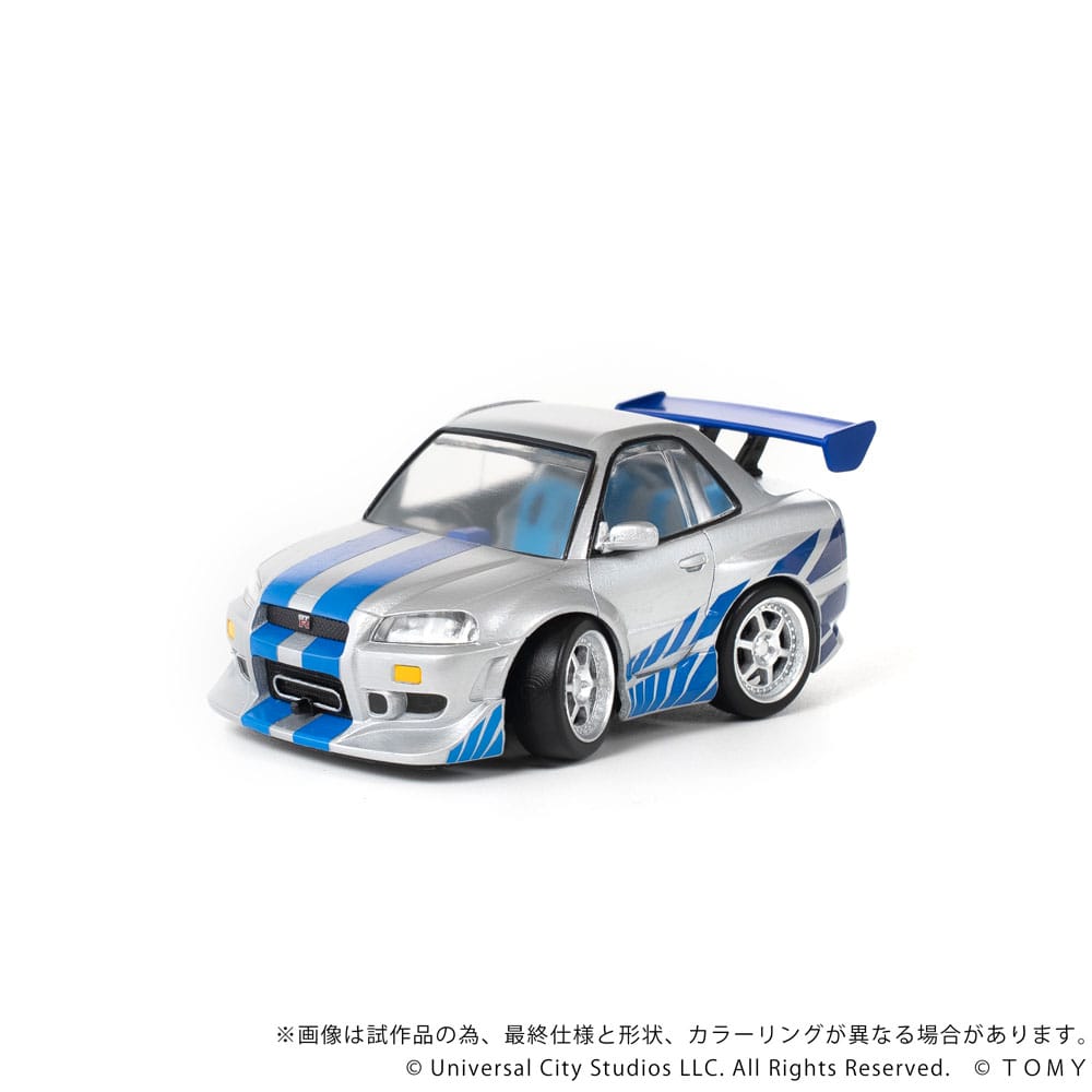 Fast & Furious Q-Village Vehicle with mini-figure Nissan Skyline GT-R (R34) 9 cm - MangaShop.ro
