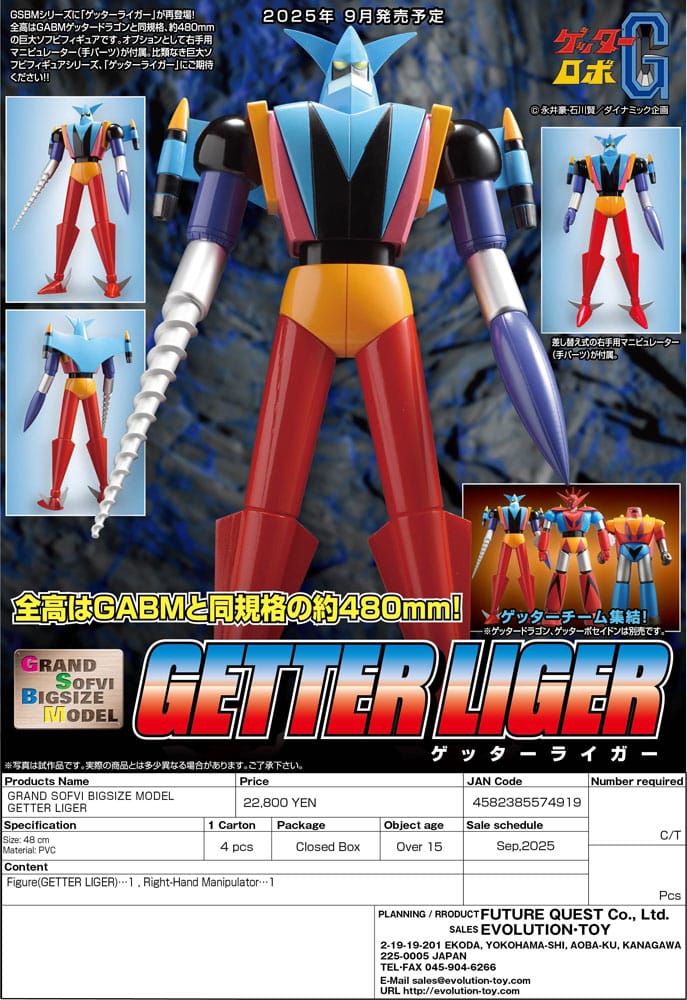 Getter Robo Grand Sofvi Bigsize Model PVC Statue Getter Liger 48 cm - MangaShop.ro