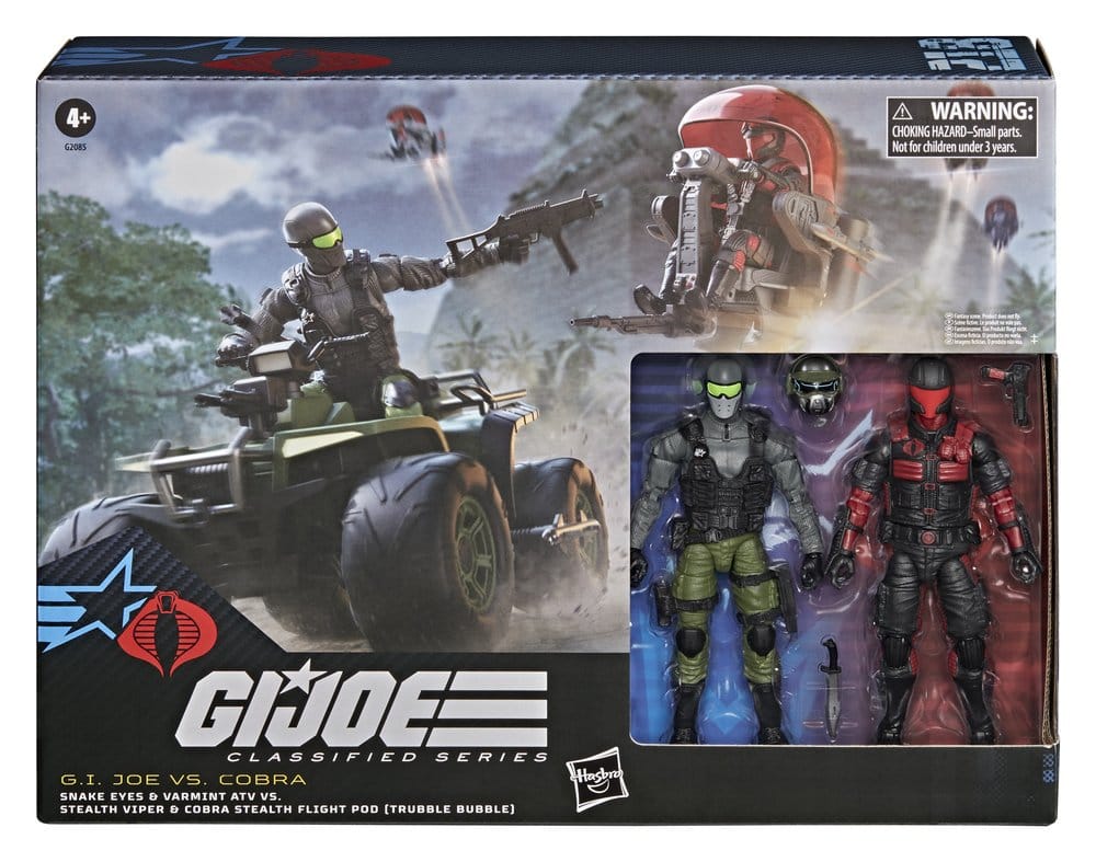 G.I. Joe Classified Series Action Figure & Vehicle Set Snake Eyes & Varmint ATV vs. Stealth Viper & Cobra Stealth Flight Pod (Trubble Bubble) 15 cm - MangaShop.ro