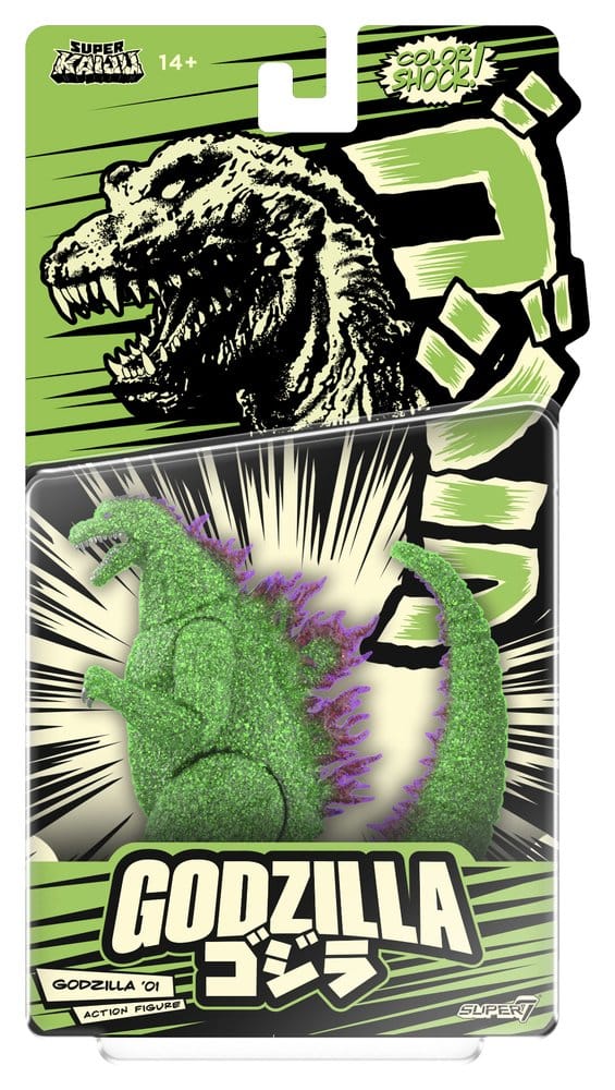 Godzilla Toho Super Kaiju Action Figure Godzilla 2001 (Color Shock, Clear Green Glitter with Metallic) - MangaShop.ro