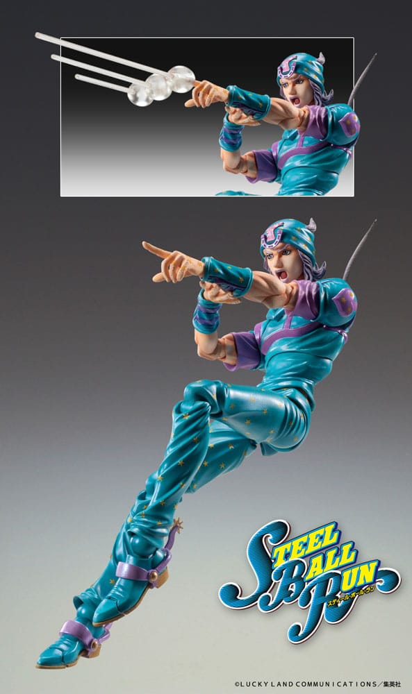 JoJo's Bizarre Adventure Part7 Steel Ball Run Super Action Action Figure Chozokado Gyro Zeppeli Third 16 cm - MangaShop.ro