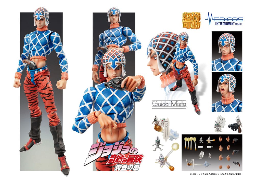 JoJo's Bizarre Adventure Part 5 Statue Legend PVC Statue Chozokado Guido Mista & S P (re-run) 15 cm - MangaShop.ro