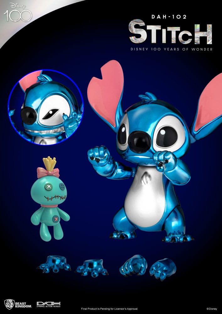 Disney 100 Years of Wonder Dynamic 8ction Heroes Action Figure 1/9 Stitch (Lilo & Stitch) 16 cm - MangaShop.ro