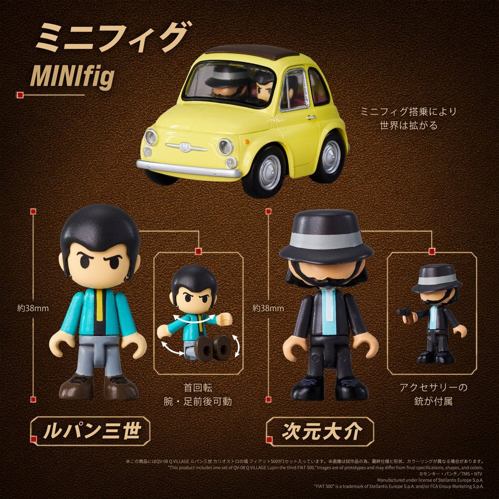 Lupin the Third: The Castle of Cagliostro Q Village PVC Figure QV-08 Fiat 500 8 cm - MangaShop.ro