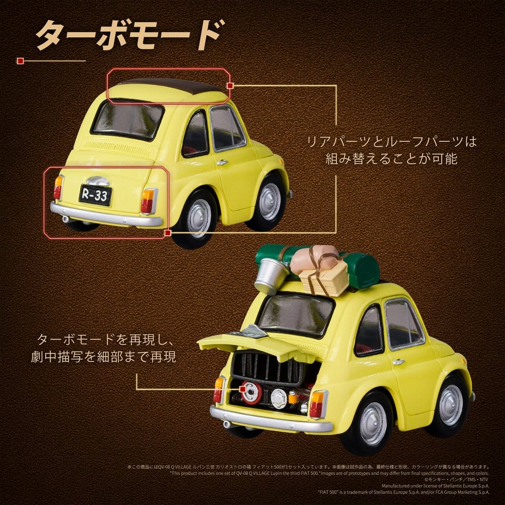 Lupin the Third: The Castle of Cagliostro Q Village PVC Figure QV-08 Fiat 500 8 cm - MangaShop.ro