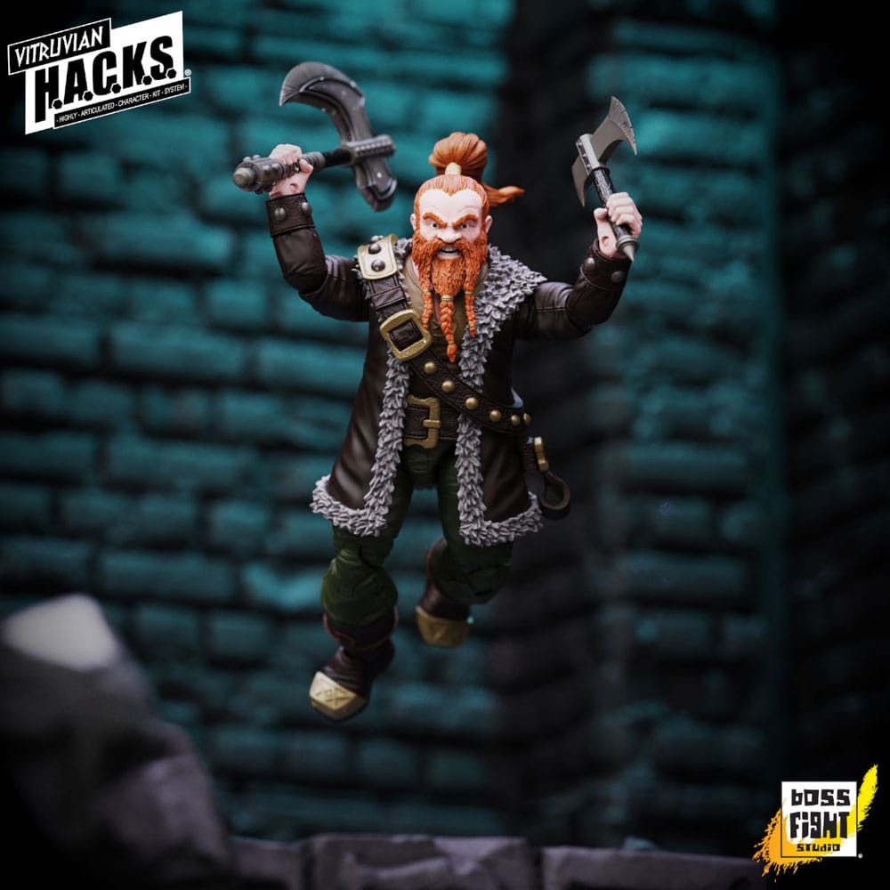 Vitruvian H.A.C.K.S. Action Figure Dwarf Mercenary Grimgrom - MangaShop.ro