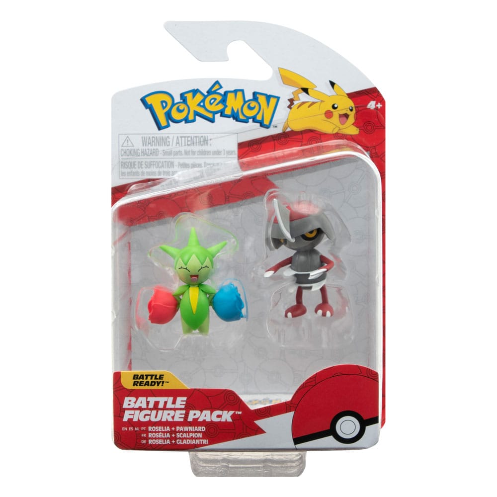 Pokemon Battle Figure Pack Mini Figure 2-Pack Pawniard, Roselia  5 cm - MangaShop.ro