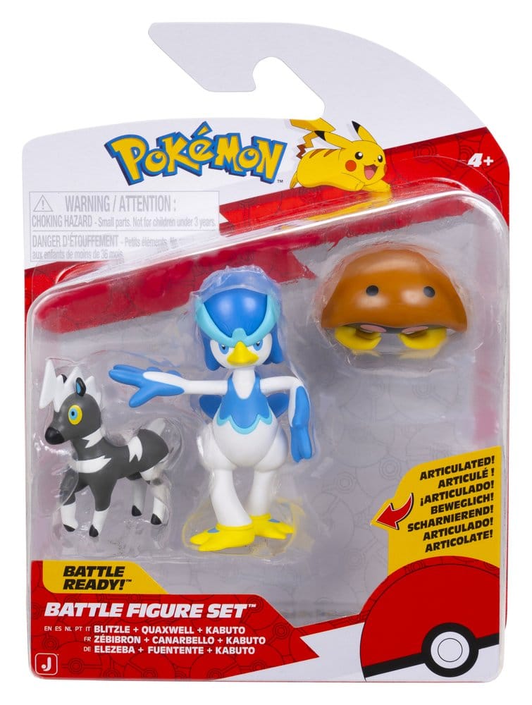 Pokemon Battle Figure 3-Pack Blitzle, Kabuto & Quaxwell - MangaShop.ro