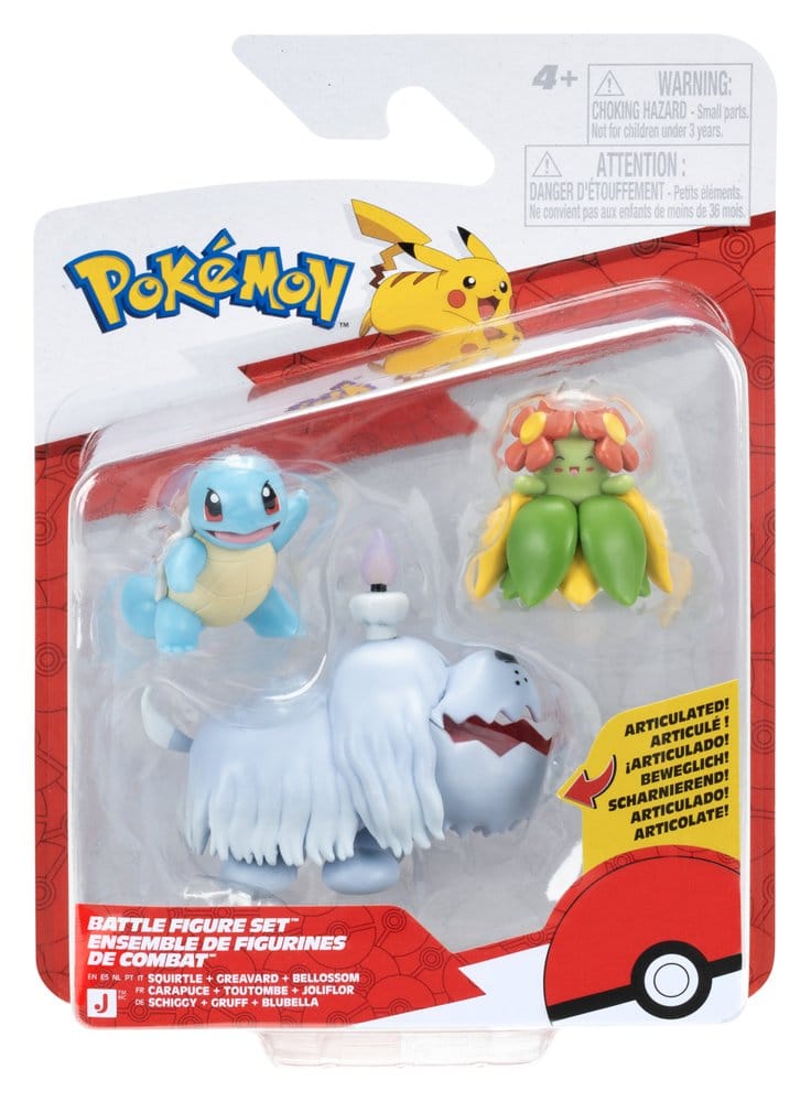 Pokemon Battle Figure 3-Pack Squirtle, Greavard & Bellossom - MangaShop.ro