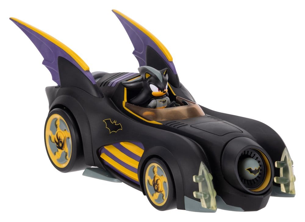 DC x Sonic - The Hedgehog Action Figure with Vehicle Shadow Batman & Batmobile 6 cm - MangaShop.ro