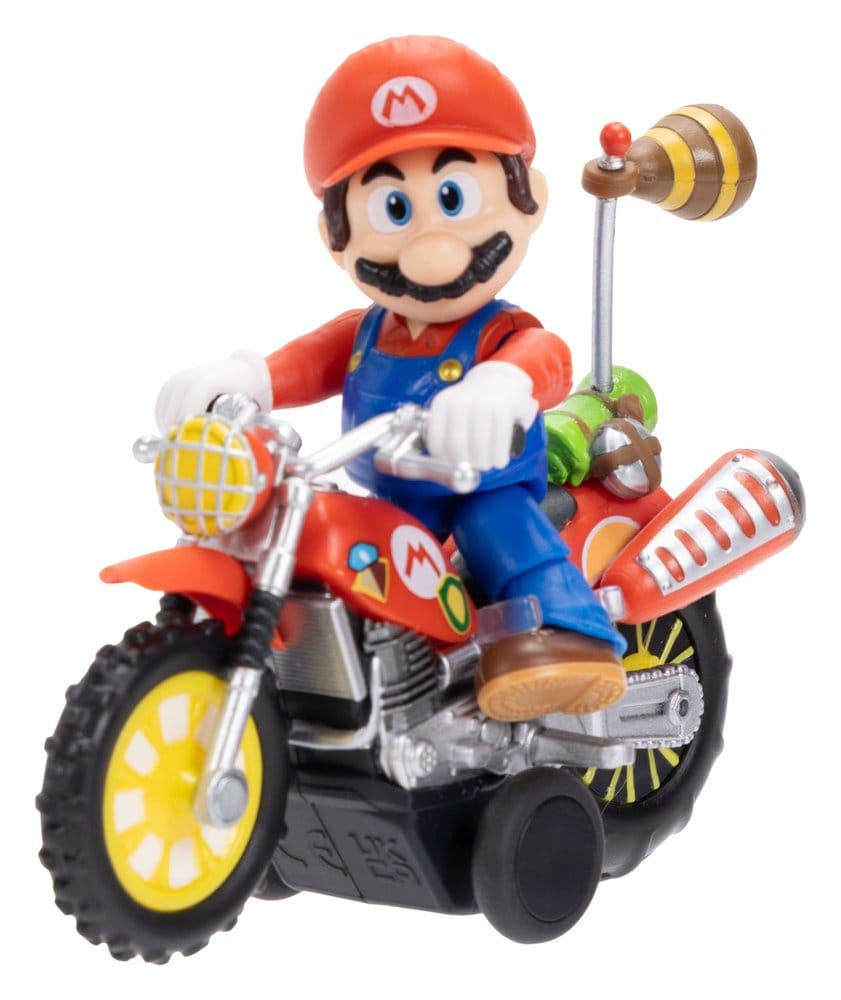 The Super Mario Galaxy Movie Action Figure with Pull Back Motorcycle Mario 6 cm - MangaShop.ro