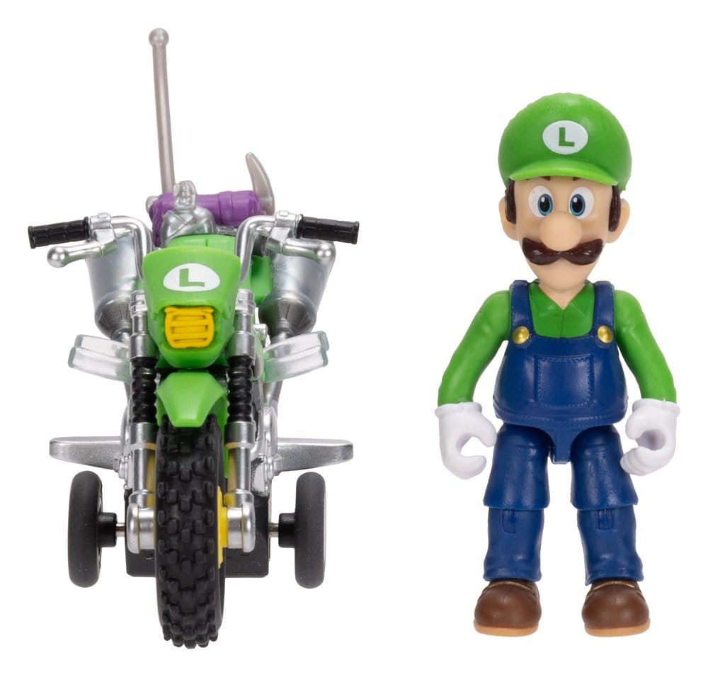 The Super Mario Galaxy Movie Action Figure with Pull Back Motorcycle Luigi 6 cm - MangaShop.ro