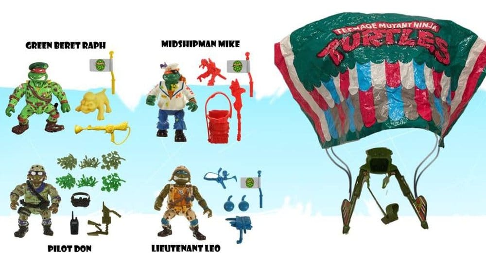 Teenage Mutant Ninja Turtles Classic Action Figures 4-Pack Sewer Heroes with Parachute - MangaShop.ro