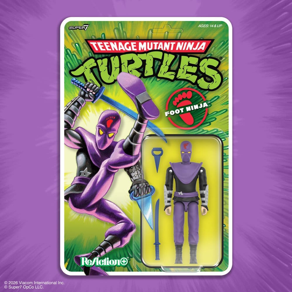 Teenage Mutant Ninja Turtles ReAction+ Action Figure Wave 01 Foot Ninja - MangaShop.ro