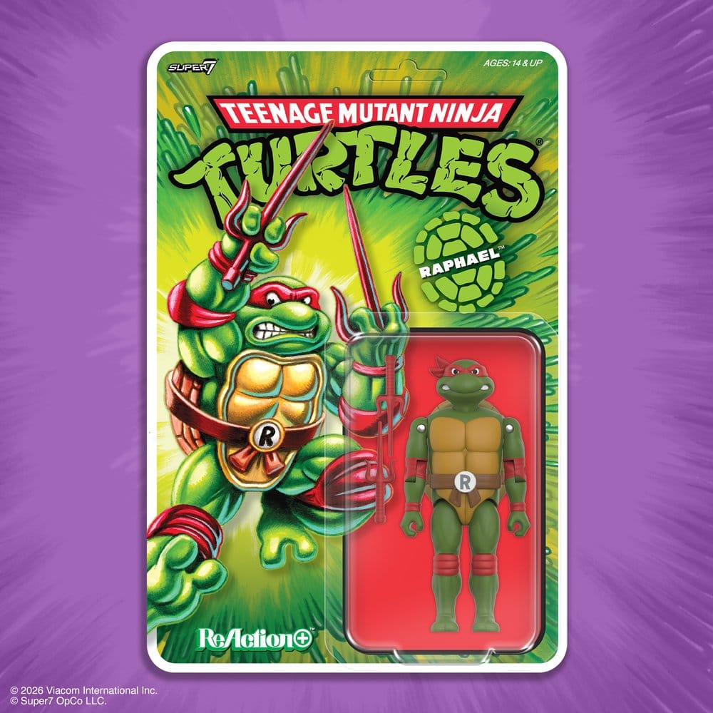 Teenage Mutant Ninja Turtles ReAction+ Action Figure Wave 01 Raphael - MangaShop.ro