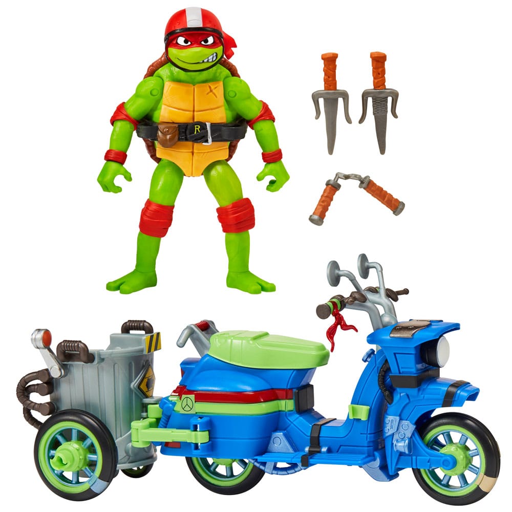 Teenage Mutant Ninja Turtles: Mutant Mayhem Action Figure Raphael & Scooter with Sidecar 11 cm - MangaShop.ro