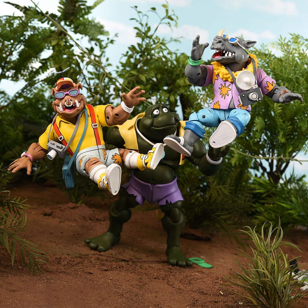 Teenage Mutant Ninja Turtles (Cartoon 1980) Action Figure 2 Pack Vacation Bebop and Rocksteady 18 cm - MangaShop.ro