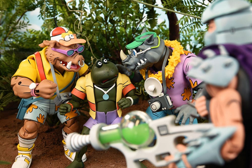 Teenage Mutant Ninja Turtles (Cartoon 1980) Action Figure 2 Pack Vacation Bebop and Rocksteady 18 cm - MangaShop.ro