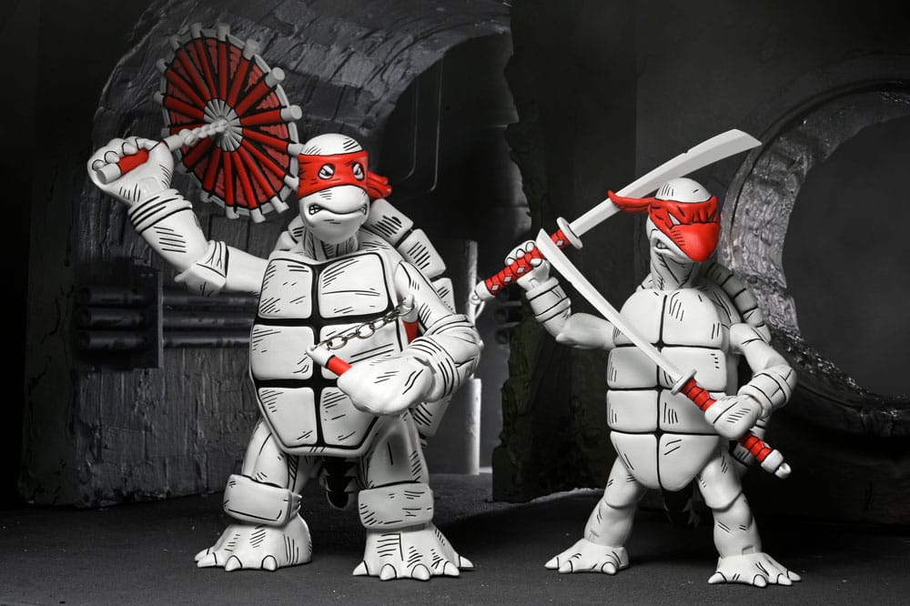 Teenage Mutant Ninja Turtles (Mirage Comics) Action Figures 2-Pack Black and White First Turtles 18 cm - MangaShop.ro