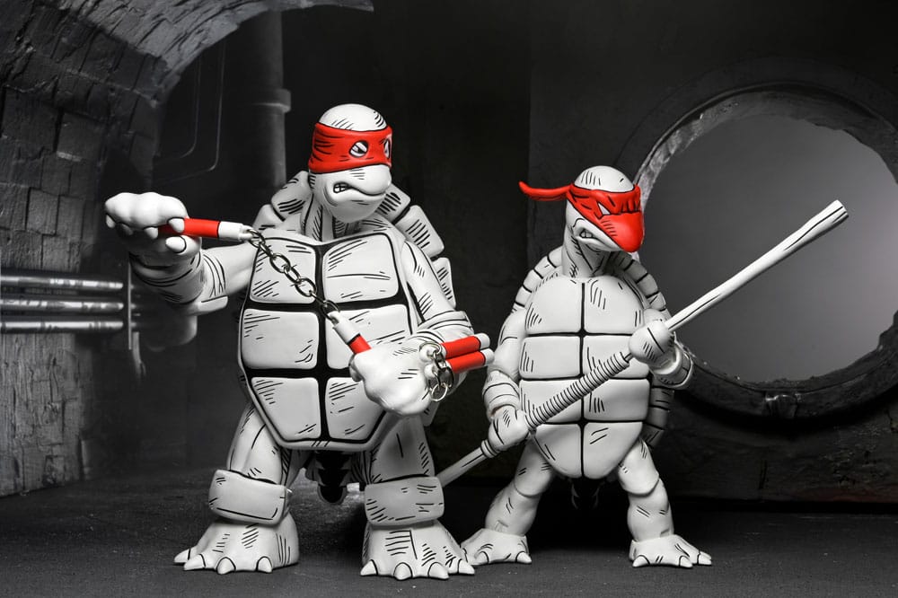Teenage Mutant Ninja Turtles (Mirage Comics) Action Figures 2-Pack Black and White First Turtles 18 cm - MangaShop.ro