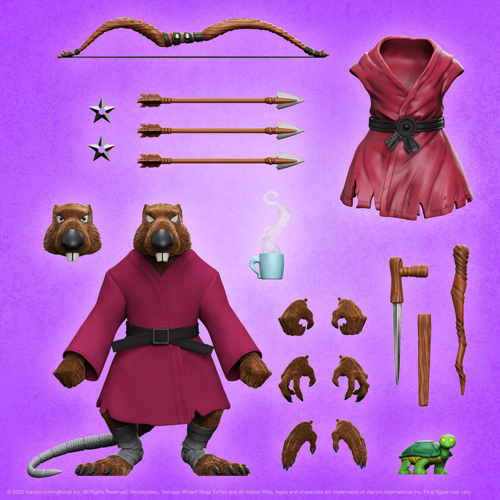 Teenage Mutant Ninja Turtles Ultimates Action Figure Splinter (Flocked) 18 cm - MangaShop.ro