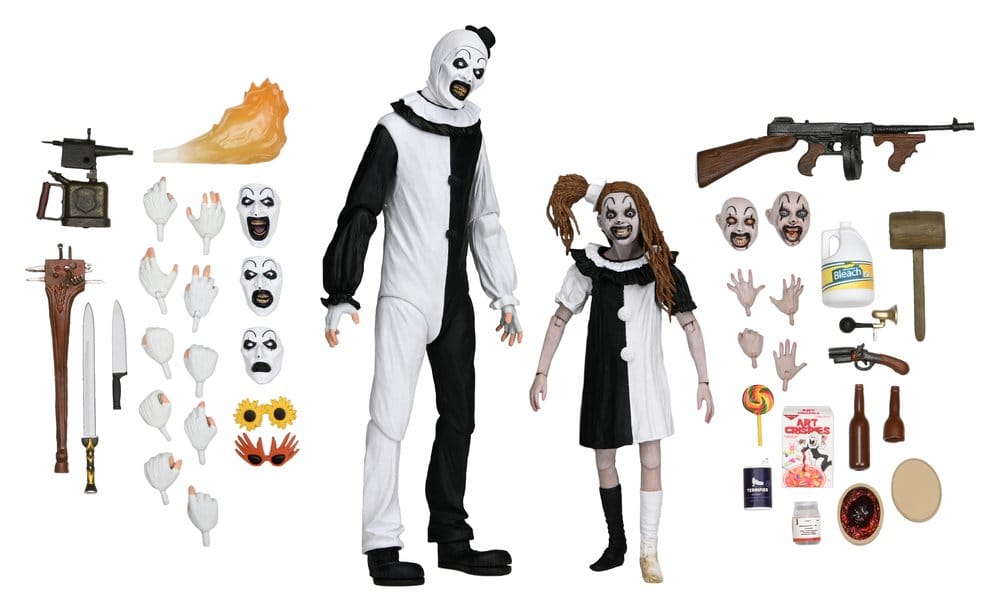 Terrifier 2 2-Pack Action Figures Ultimate Art the Clown & Little Pale Girl 18 cm - MangaShop.ro
