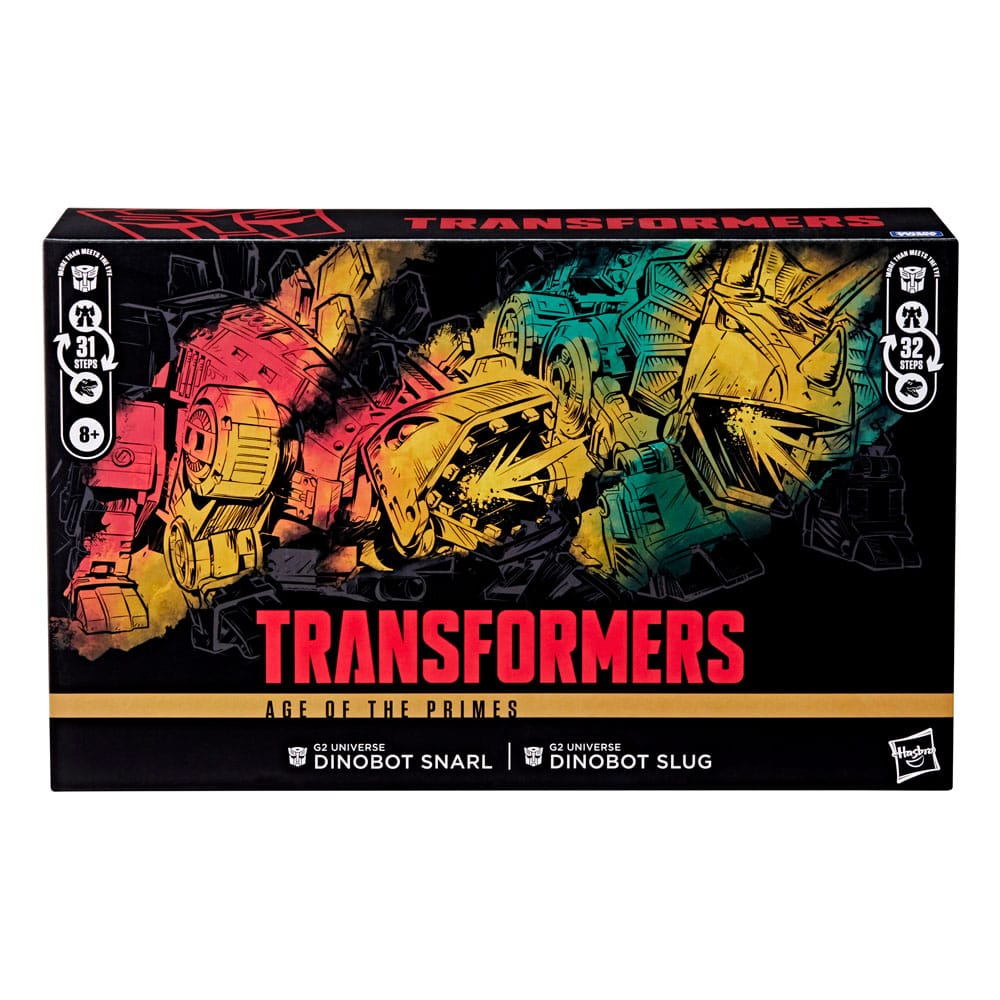 Transformers Age of the Primes Leader Class Action Figure G2 Universe Dinobots Snarl & Slug 19 cm - MangaShop.ro