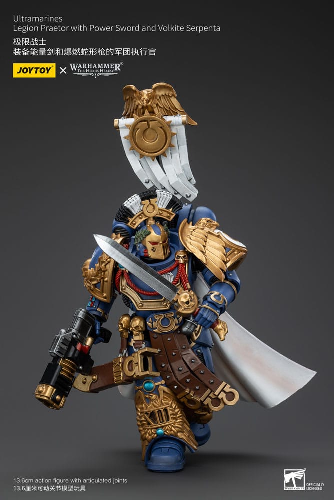 Warhammer The Horus Heresy Action Figure 1/18 Ultramarines Legion Praetor with Power Sword and Volkite Serpenta 20 cm - MangaShop.ro