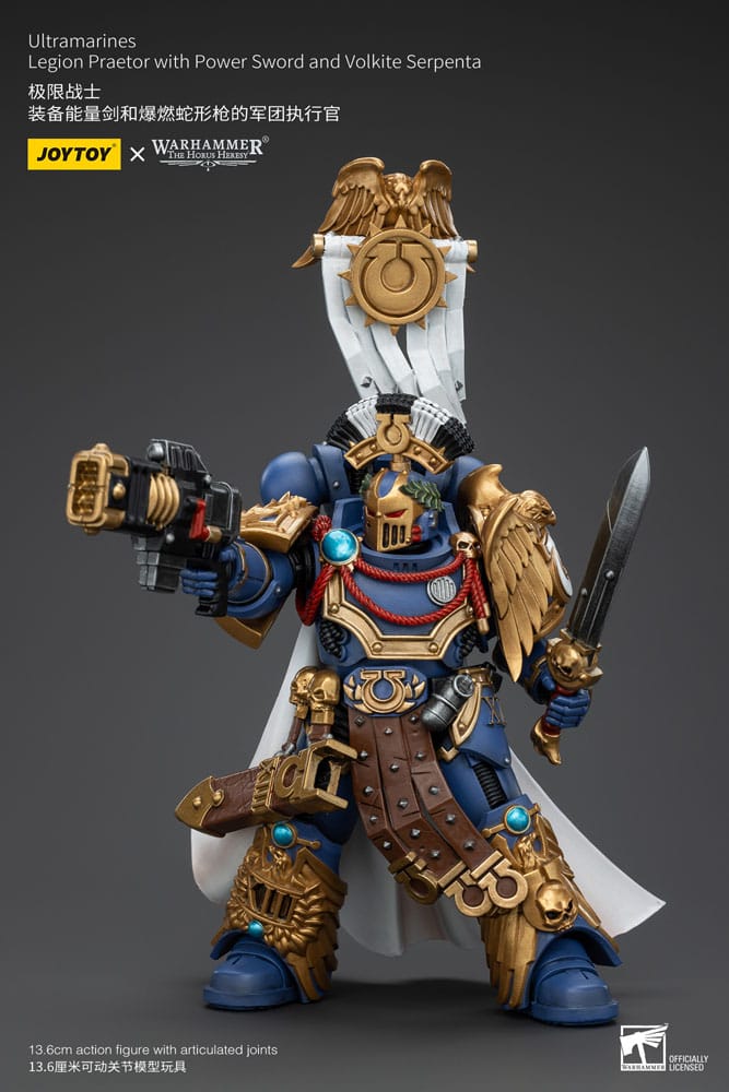 Warhammer The Horus Heresy Action Figure 1/18 Ultramarines Legion Praetor with Power Sword and Volkite Serpenta 20 cm - MangaShop.ro